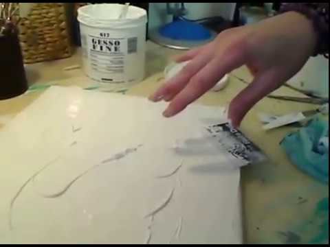 Pittura materica tecnica con gesso acrilico e "sfregazzo" - parte 1 -  YouTube