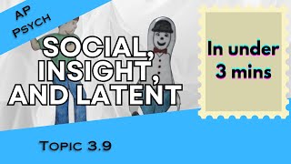 Social, Insight, and Latent Learning in Under 3 mins (AP Psychology Unit 3 Topic 9) 3.9 Profile