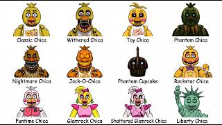 Every Chica in FNAF in 10 Minutes! Classic, Nightmares & Liberty Chica Net Worth