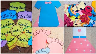 Baby shower props making at home\/ Baby shower decoration ideas\/DIY maternity photoshoot props making
