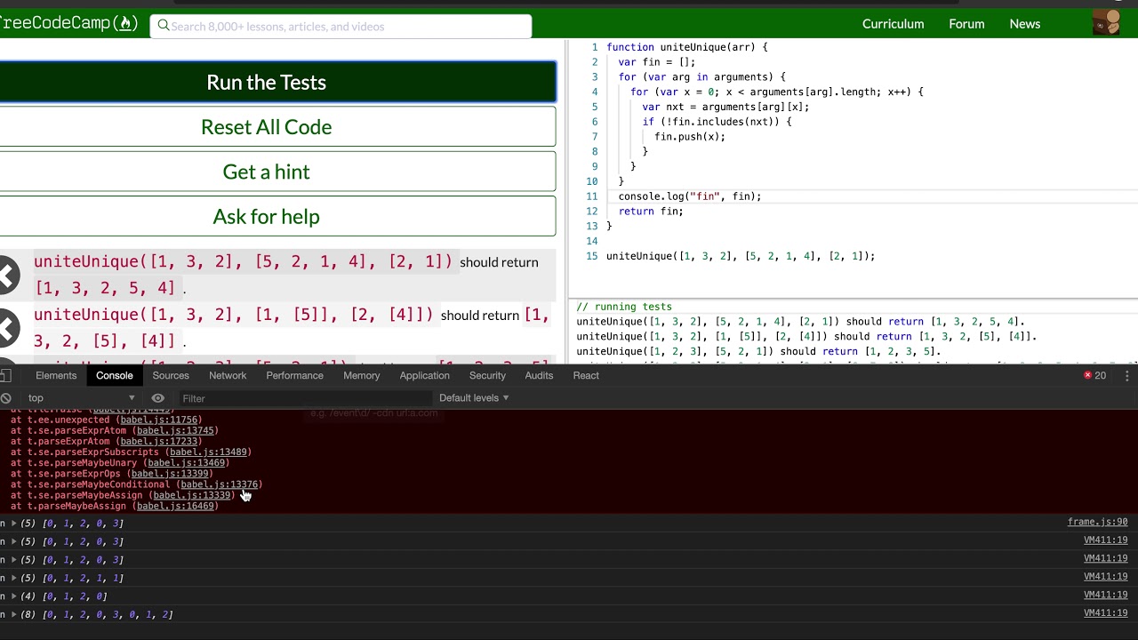 lets play Free Code Camp Intermediate Algorithm Scripting: Sorted Union ...