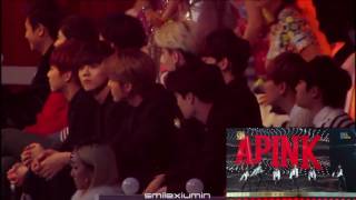 EXO reaction to Girls day and Apink @Gayo Daejun 2013