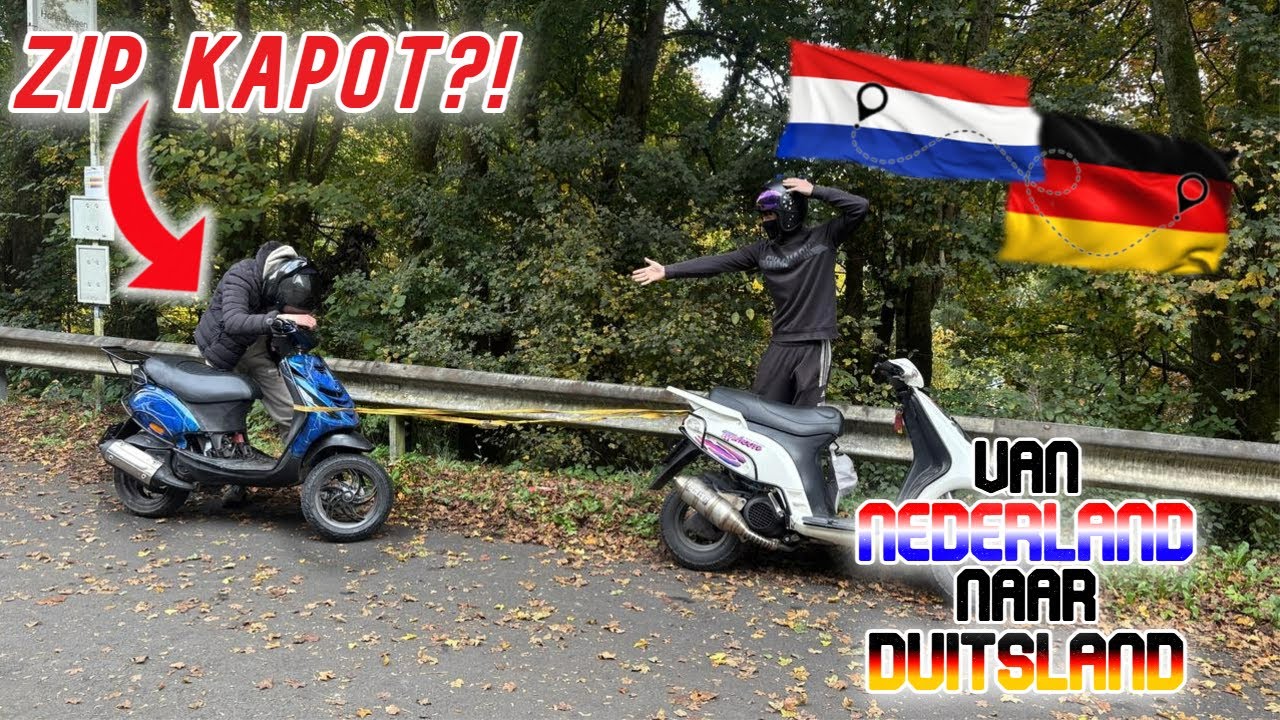 ZIP 172 KAPOT MIDDEN IN DUITSLAND?!!!😱// DAG 3🇩🇪// TOUR DUITSLAND OP DE ZIP 172🛵// WHEELIES