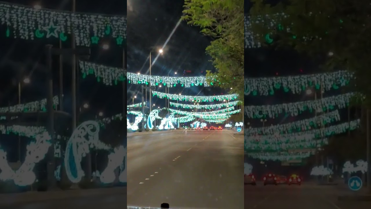 Abudhabi city main road Ramadan celebration lights 🎊🎉 