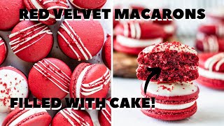 Red Velvet Macarons - filled with Red Velvet Cake!