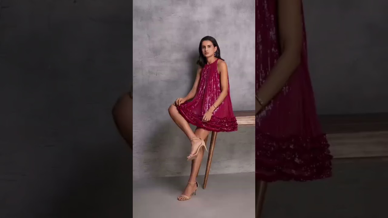 Scarlet Berry Shift Dress | Shimmering Party & Evening Wear Look  