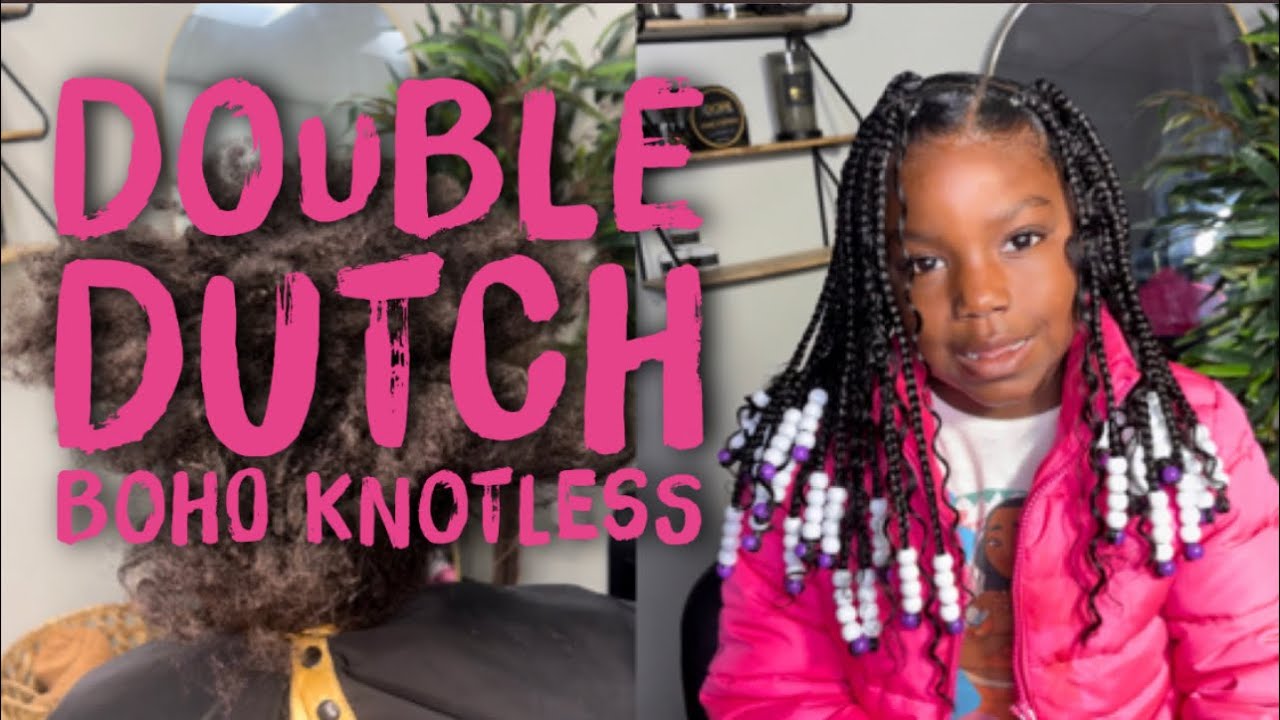 Double Dutch Boho Knotless 4 KIDS! 4c Kid MAJOR Transformation