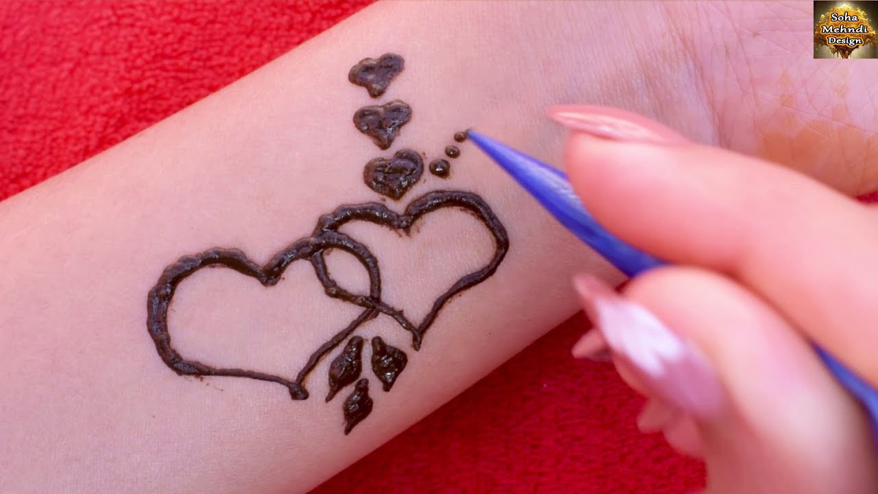 ️heart mehndi design easy ️/ tatouage henné simple /Simple Henna ...