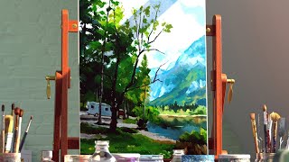 【iPad Pro】Landscape Painting | Lake Bohinj, Slovenia | Realistic Paint Studio screenshot 1