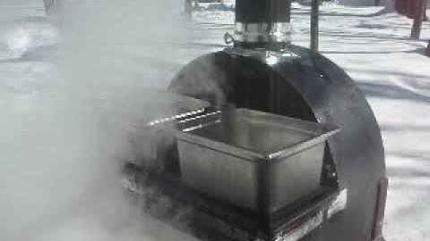 Homemade maple syrup Evaporator father and son-(part2)