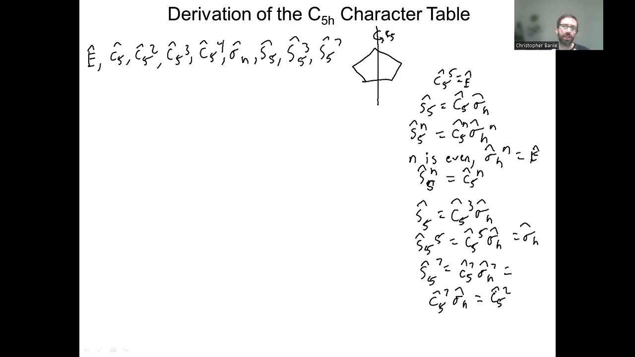 Deriving the C5h Character Table Part 1 out of 7 