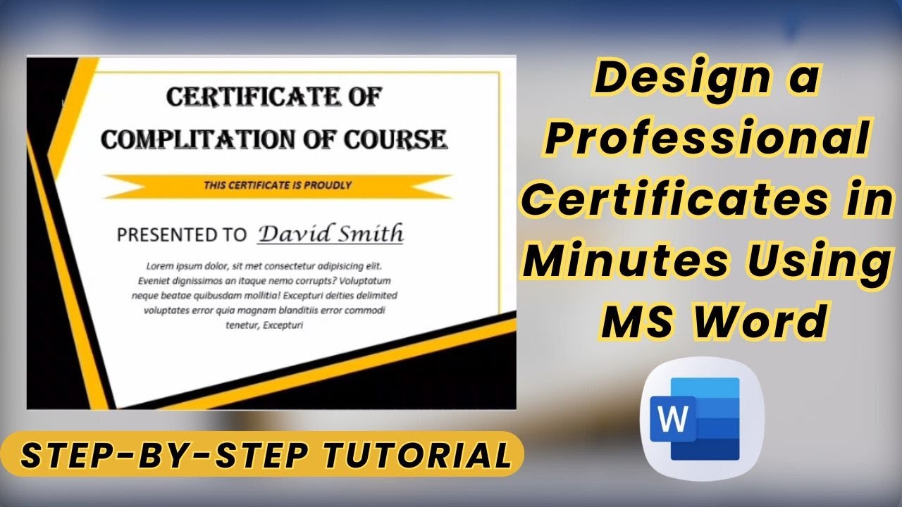"How to Make Professional Certificates in Microsoft Word | Step-by-Step ...