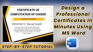 Details How to Make Professional Certificates in Microsoft Word | Step-by-Step Guide | 2024 Tips Update