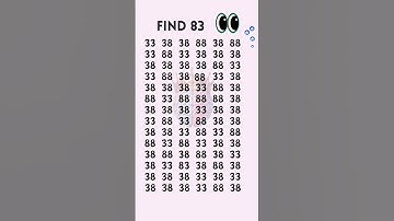 challenge your self to spot 83! in 3 sec? Super Sharp Eyes Can! 🔍👀#brainteasers#iq#shorts