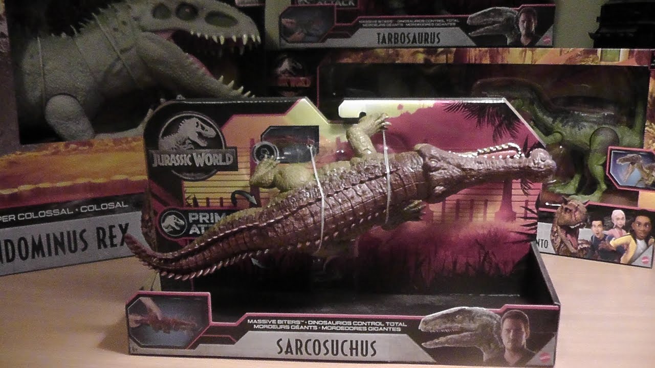 Sarcosuchus Primal Attack Jurassic World Mattel 2020 Figure Review and Unboxing