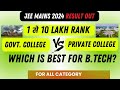 Jee mains 2024 | Government College vs Private college | Which is best?