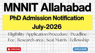 MNNIT Allahabad PhD Admission July 2026 | Eligibility, Dates, Process Explained | HustleWithRishu screenshot 3