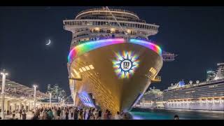 Details 3 Giant MSC Cruise Ships – Diamond Gold Rainbow Glow Night Voyage | Oceanic Architect Update