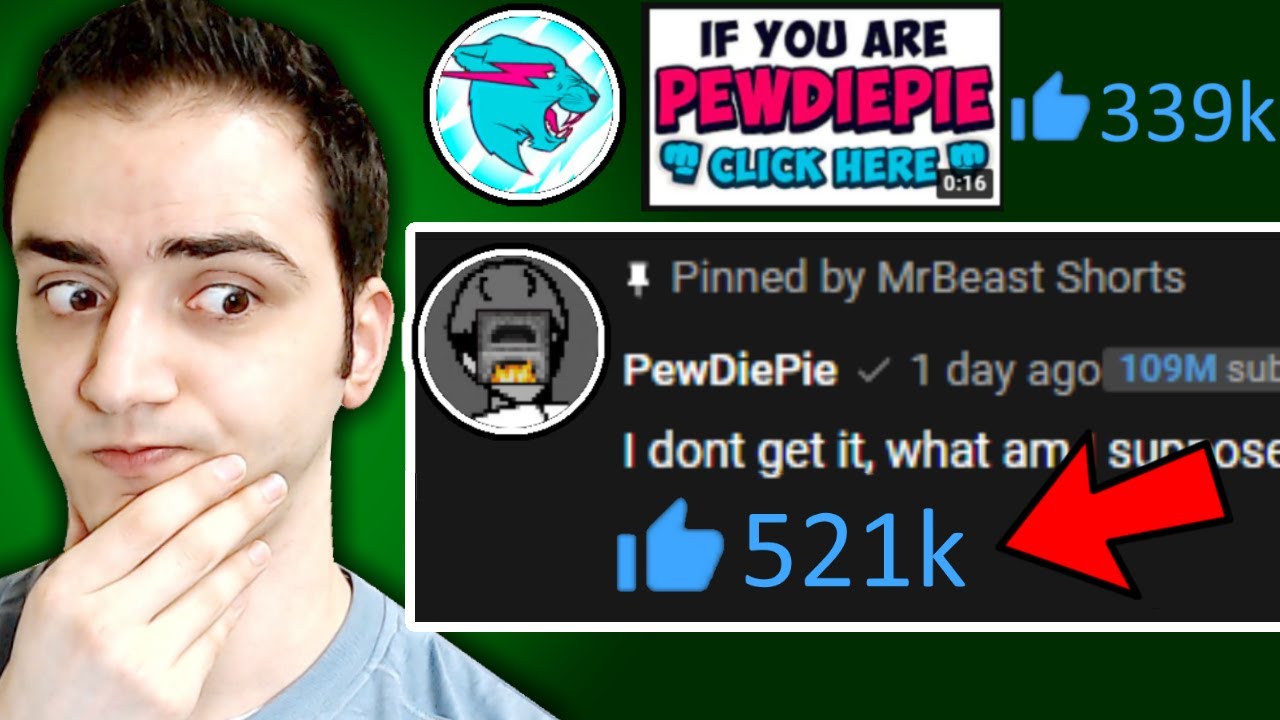 PewDiePie's COMMENT Got More Likes Than MrBeast's Whole VIDEO! (Pinned Comment) - MrBeast Shorts recently uploaded a YouTube video asking for PewDiePie to comment on the video. 
