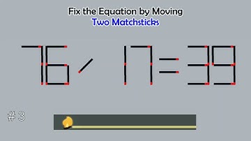 Matchstick Studio (2-digits) #20  | Fix the math equation by moving one or two matchsticks