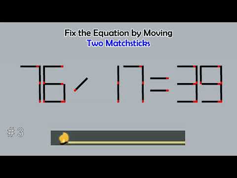 Matchstick Studio (2-digits) #20  | Fix the math equation by moving one or two matchsticks