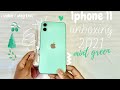 2021 iPhone 11 unboxing + accessories + set up 💚❇️camera / video test. green | aesthetic. vlog test