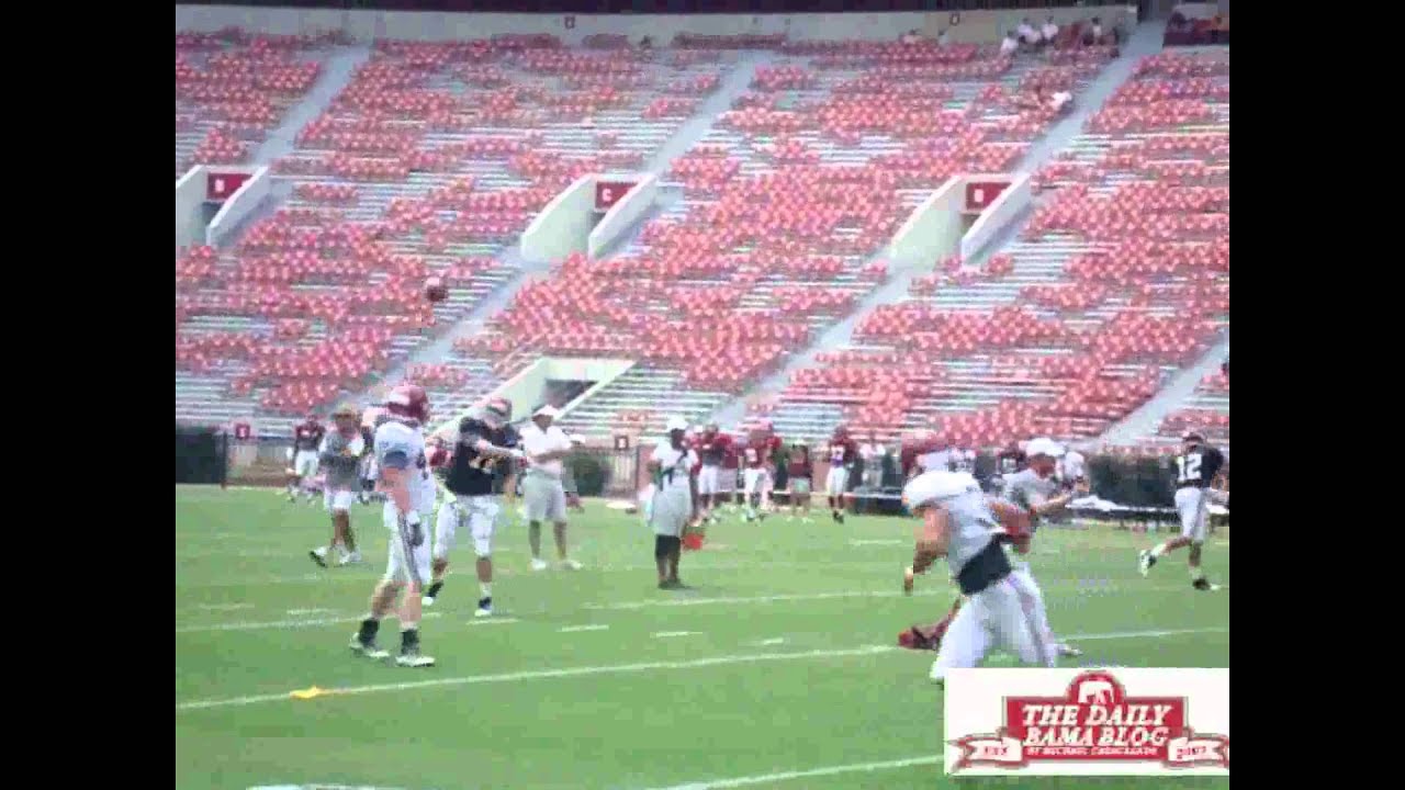 Alabama tight ends, QBs before scrimmage - YouTube Michael Casagrande