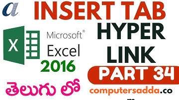 Ms-Excel 2016 in Telugu 34(Hyperlink) (www.computersadda.com)