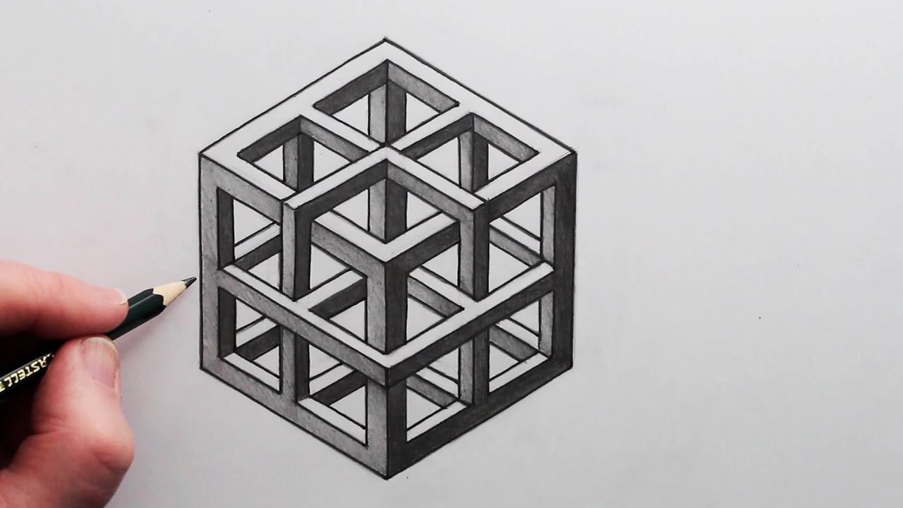 How To Draw The Impossible Cube Step By Step