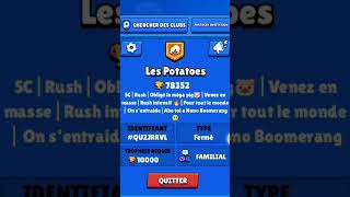 Rejoignez tous ce club bandes de patates a la crème !! #shorts #brawlstars #club #présentation