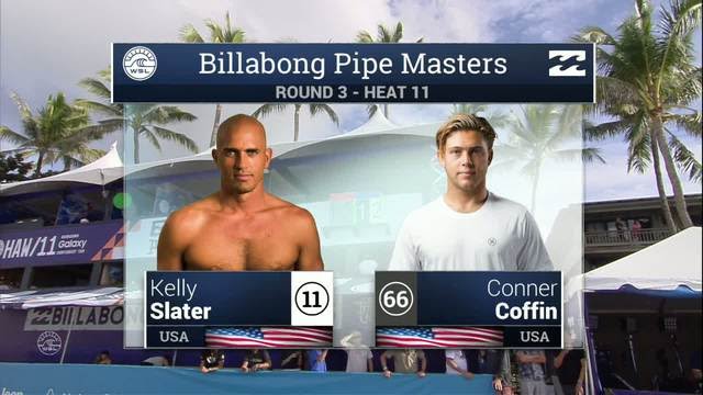 Kelly Slater vs Conner Coffin- Round Three, Heat 11 - 2016  Billabong Pipe Masters