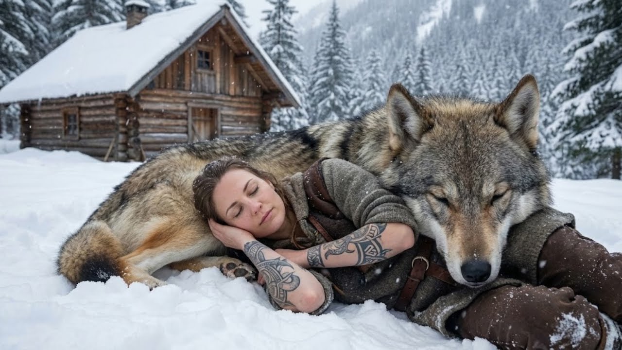 Após Rejeição, Caiu Na Neve — Um Lobo Negro Gigante A Aqueceu Ao Seu Lado