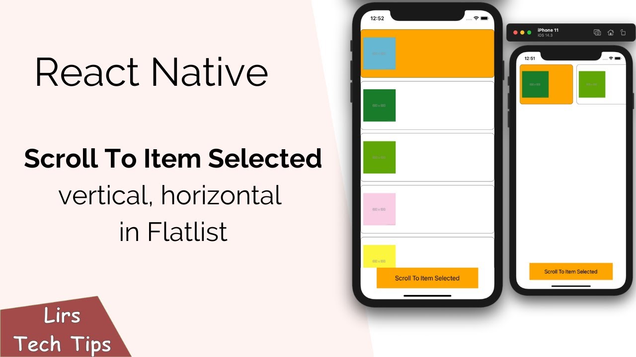 React Native: Scroll To Item Selected (Vertical, Horizontal In Flatlist)