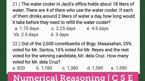 Civil Service Exam NUMERICAL REASONING | lumabas dati