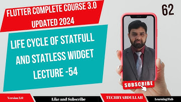 Flutter in Urdu | Life Cycle of Statefull and Stateless Widget | @TechByAbdullah79 #flutterinhindi