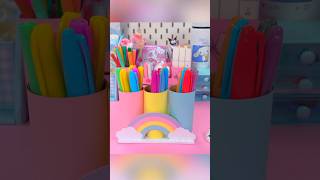 Cute Rainbow Pen Holder 🌈 #diy #craft