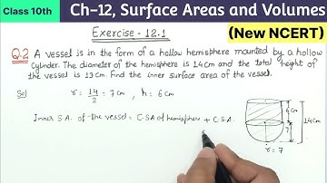 Class 10th Chapter 12 Surface Areas and Volumes Exercise 12.1 Question 2 New NCERT Maths CBSE Board