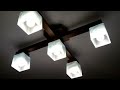 Люстра потолочная из дерева на 5 плафонов / Wooden ceiling fixture