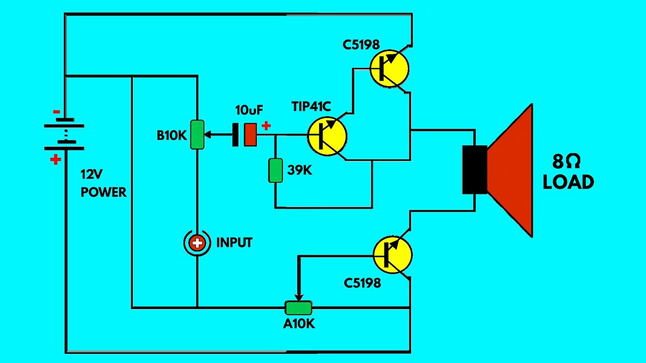 AMAZING DIY  POWERFUL 50 watt AMPLIFIER (TIP41C) 0111