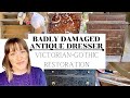 Badly Damaged Antique Dresser Gets a Gorgeous Victorian Gothic Makeover For Only $53 (Or Less!)