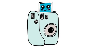 HOW TO DRAW A POLAROID CAMERA - EASY DRAWINGS