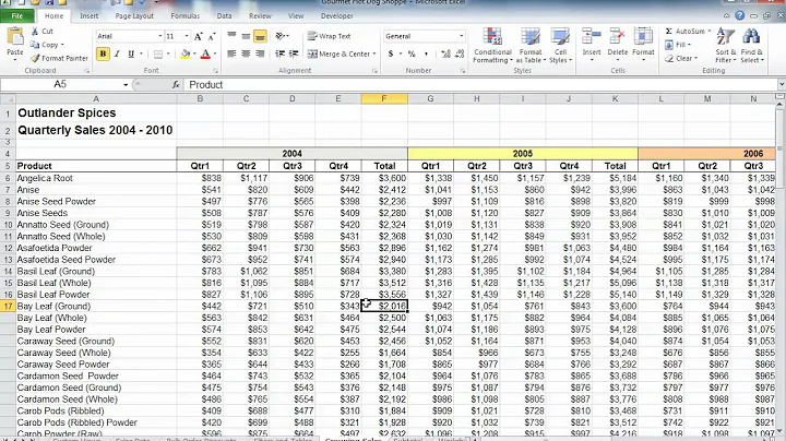 Select large amounts of data in Excel