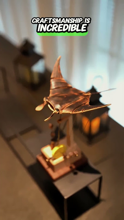 A beautiful desk manta ray automaton #mechanicalart #mantaray #woodentoys #kineticart #handcrafted