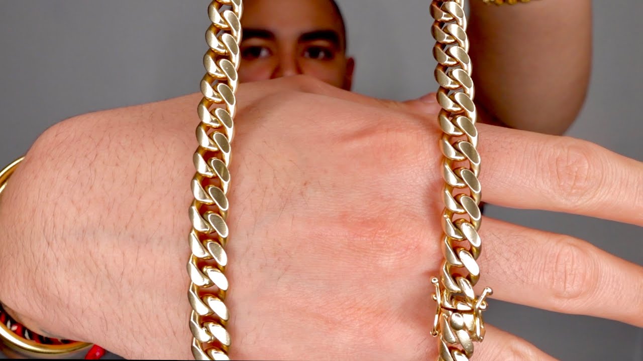 10mm Yellow Gold Miami Curb Cuban Link Chain STORY/SIZING/ON NECK REVIEW |  Ariel Rosado