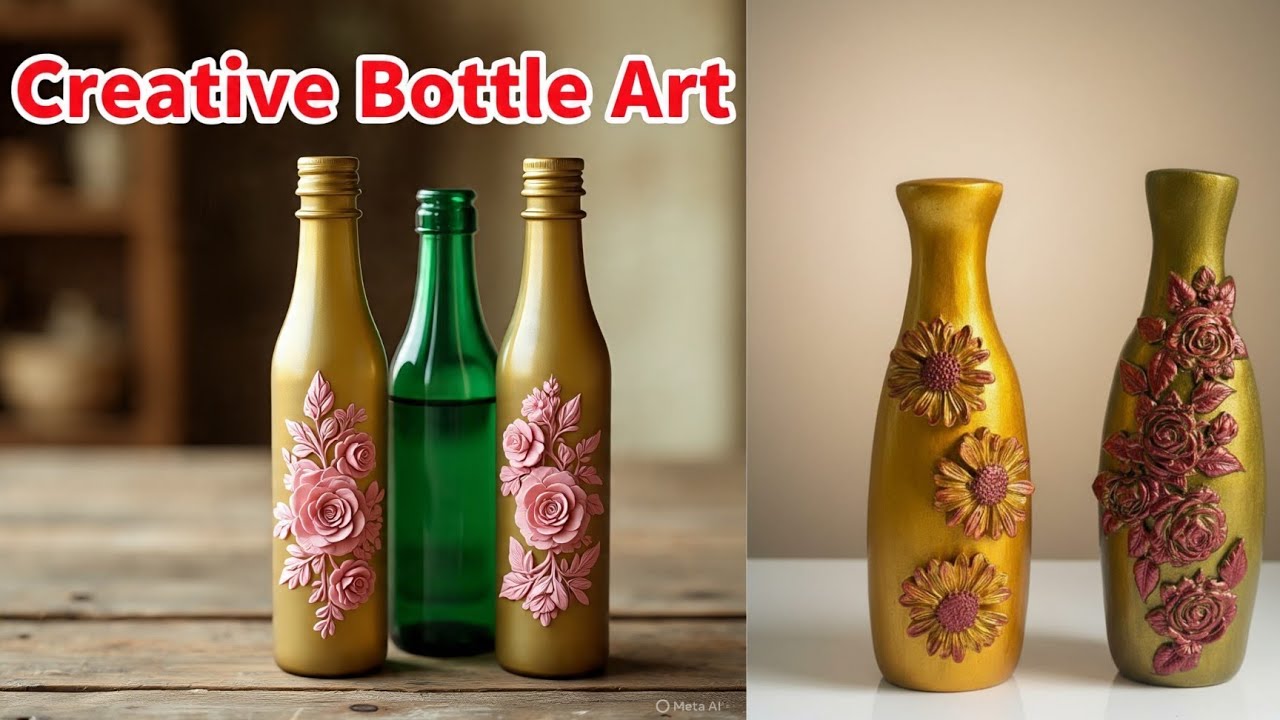 Bottle crafts for home decoration 