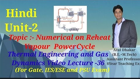 Numerical on Reheat Cycle (Unit-2 ) TE&GD Video Lecture by - Atul Dhakar Sir