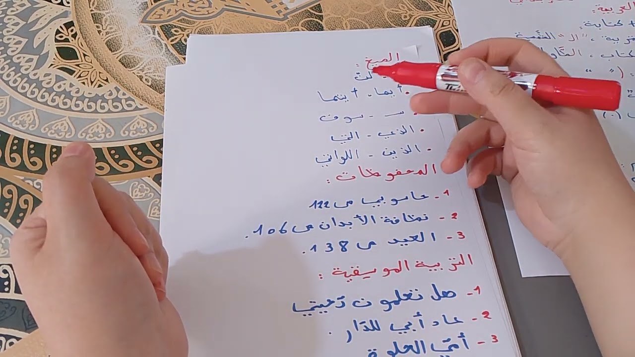 ملخص دروس الفصل الثالث السنة اولى ابتدائي لغة عريية ٫محفوظات وتربية موسيقية