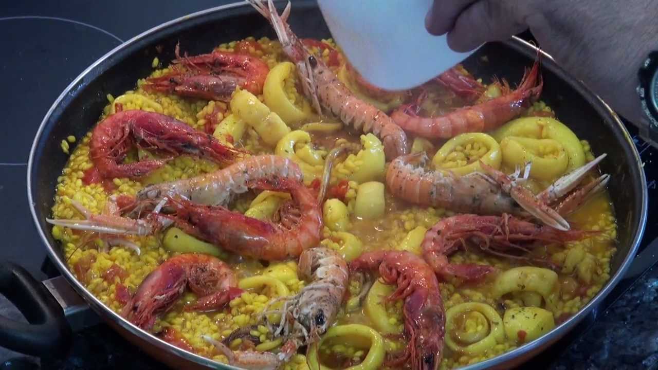 Paella de mariscos Lerele Vídeo receta 22 aquí cocinamos todos Cooking