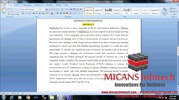 HADOOP PERFORMANCE MODELING FOR JOB ESTIMATION - IEEE PROJECTS 2018
