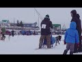 2023 akiak dash sled dog race mass start on kuskokwim river   bethel alaska